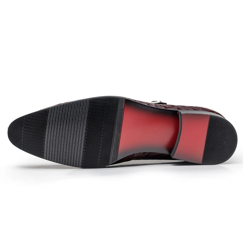 De 1 Hombres Zapatos Floral Vestido Nuevo Boda Genuino Negocios Resbalón Oficina Calzado 2 Impreso Formal Cuero Del Partido Hebilla En Mocasines HqtxwzEw