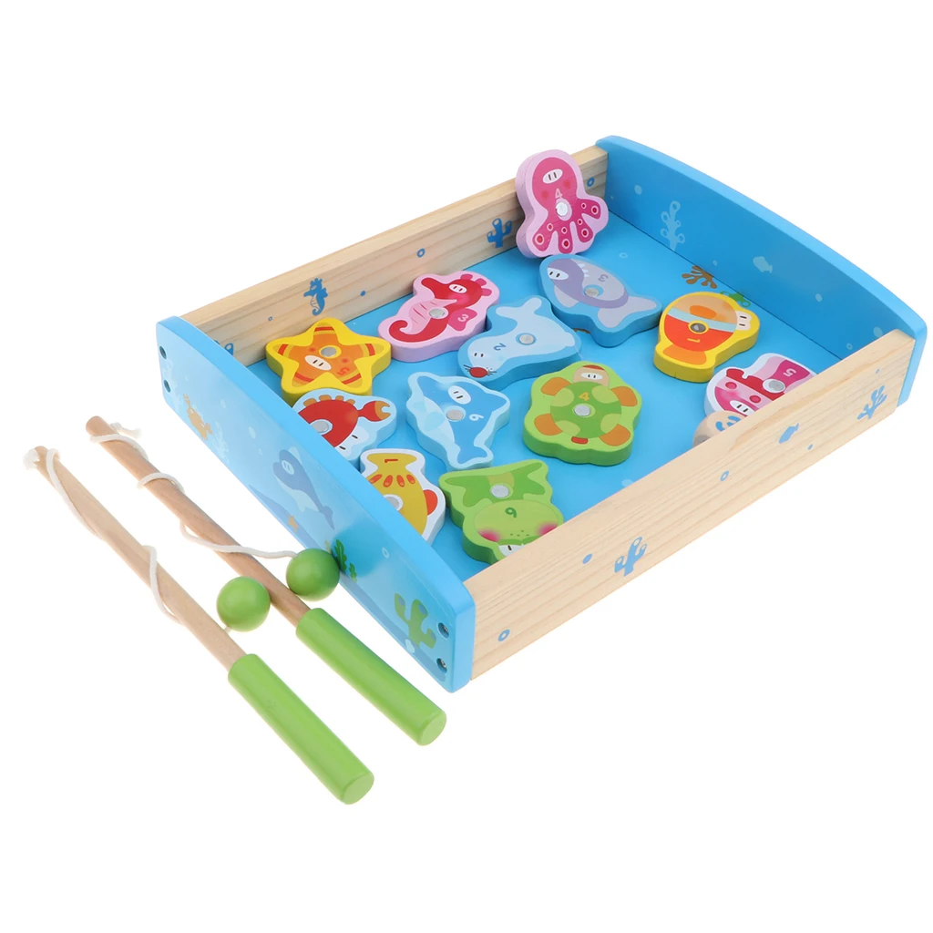 Baby Developmental 15pcs Wooden Magnetic Numbers Fishing Game Toy, Fine Motor Skills, Early Learning, Birthday Gifts