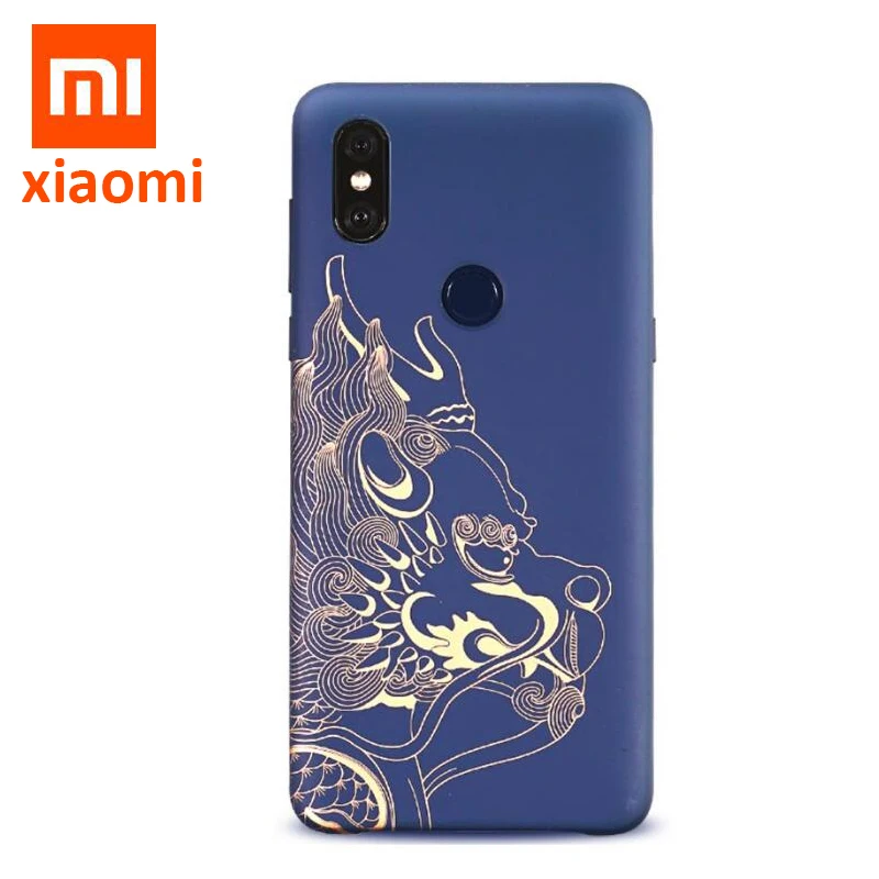 

Original Xiaomi Mi Mix 3 ancient dragon beast painting PC Case MI MIX3 Back Cover Shell