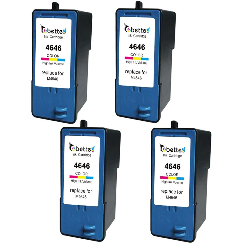 4 Packs, High Quality Ink Printer Inkjet Cartridges for Dell M4646 for