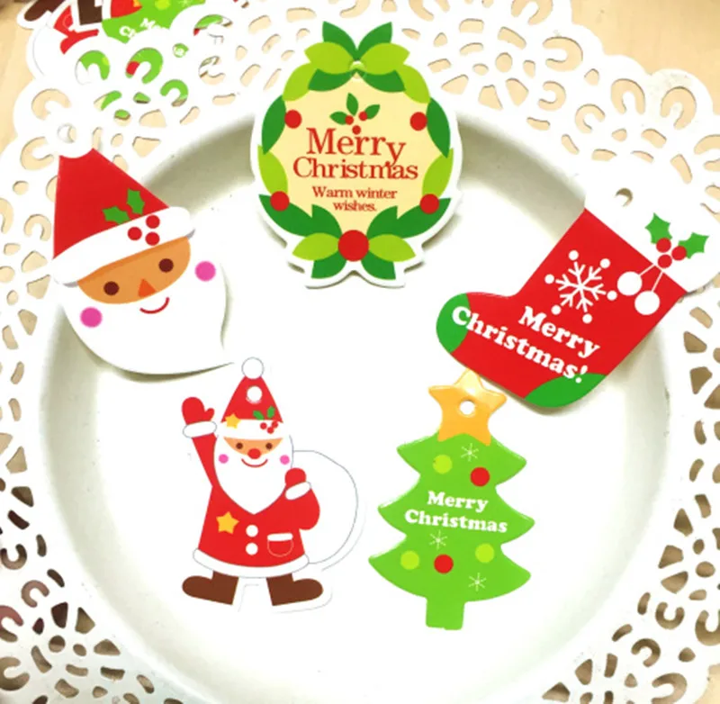 

100pcs Mixed delivery of goods Christmas elements Git Hang Tag for Xmas Party Favor Decor SSN-166