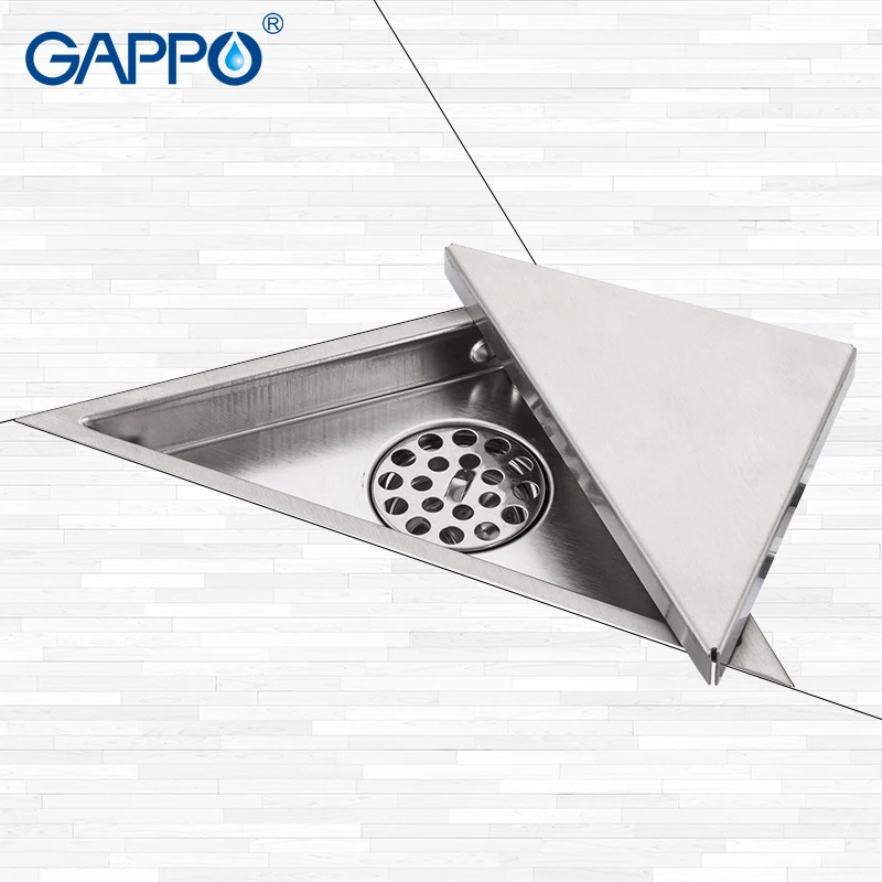 

GAPPO Drains stainless steel bathroom floor drainers anti-odor water drain triangle shower floor waste cover Drains