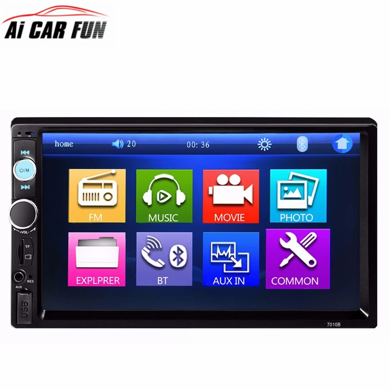 

Car radio tuner Bluetooth 2 Din 7 inch Touch Screen Audio Autoradio Support FM/MP5/USB/AUX USB charger Support Rear View Camera