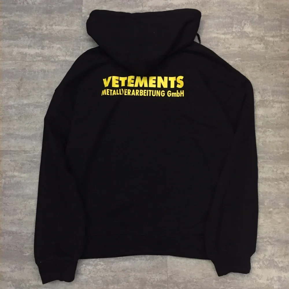 2018 Best Quality Vetements Yellow Logo Printed Women Men