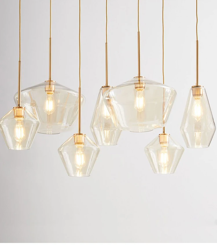 LukLoy Post Modern Pendant Light Stainless Steel Diamond Shape Kitchen Hanging Lamp Loft Hanglamp Living Room Pendant Lamp (15)