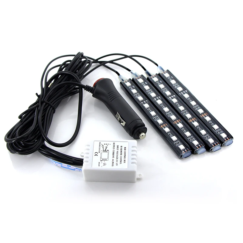 Автомобильная RGB Светодиодная лента 4*9 шт SMD 5050 10 Вт интерьерная декоративная