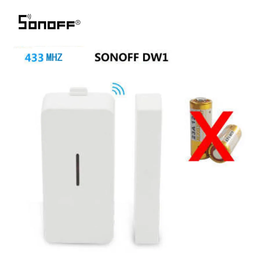 Интеллектуальный выключатель света SONOFF DW1 433 МГц двери окна Беспроводной Модули автоматизации Сенсор для умного дома охранной сигнализации Совместимо с RF Bridge