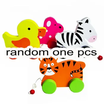 

Boys Kids Animal Healthy Beautiful Wooden Animals Pull Car High Quality Toy Car Aducational Baby Gift Cheap Toy