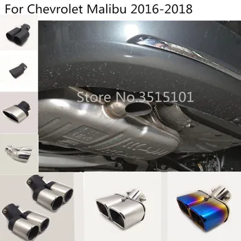 

Car styling rear Cover Muffler End Stainless steel Tail Pipe Dedicate outlet Exhaust 2pcs For Chevrolet Malibu 2016 2017 2018