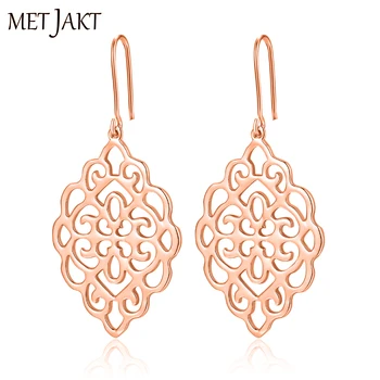 

MetJakt Vintage Elegant Earrings Solid 925 Sterling Silver with 14k Rose Gold Plated Jewelry for Women's Party Wedding Jewelry