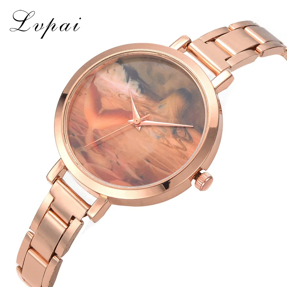 

Lvpai Brnad Women Dress Watches Rose Gold Stainless Steel Watch Top Brand Ladies Dress Gift Fashion Luxury Quartz Clock LP366