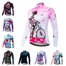 2020 koszulka kolarska koszulka rowerowa mtb koszulka damska odzież rowerowa z długim rękawem ubrania do jazdy rowerem Ropa Maillot Ciclismo Anti-UV różowy tanie tanio weimostar Stretch Spandex Poliester Pełna WOMEN Women s Cycling Jersey Wiosna AUTUMN Koszulki Zamek na całej długości