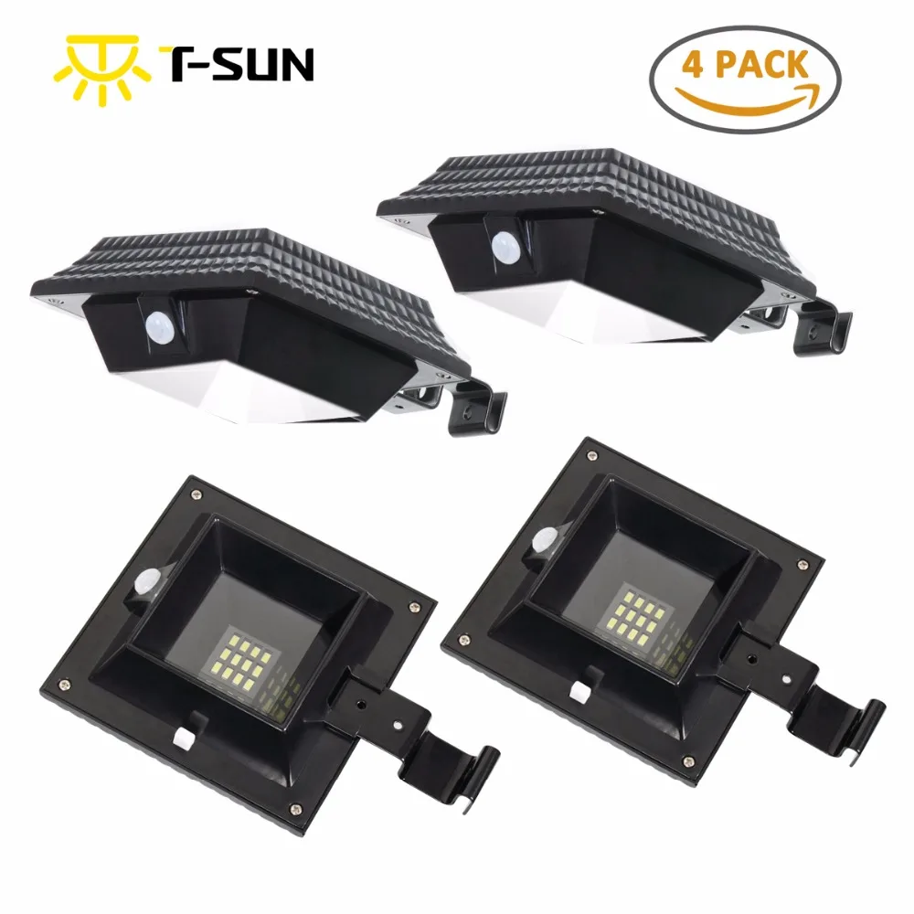 Sensor de Luz à Prova Lâmpada ao ar Light com Painel Solar para Jardim T-sun Pacote Dwaterproof Água Livre Solar Powered Cerca 4 12 Led