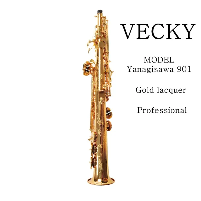 Cheap VECKY  L901  Gold lacquer soprano saxophone design from Yanagisawa 901 Professional level