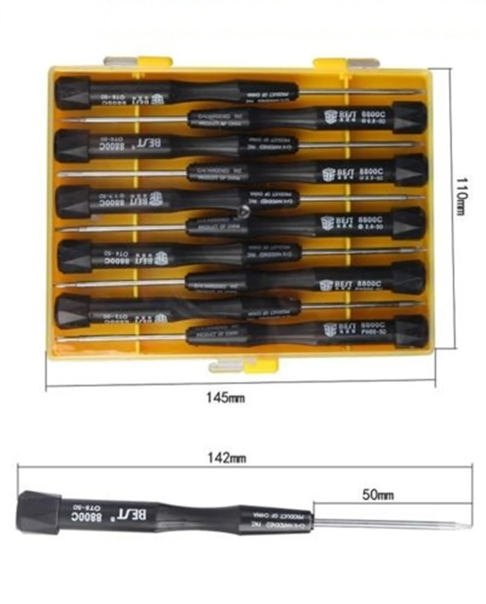 Горячая 10 в 1 точность отвертка разборная ремонтный комплект инструментов для iPhone мобильный телефон ноутбук BST-8800C Бесплатная доставка