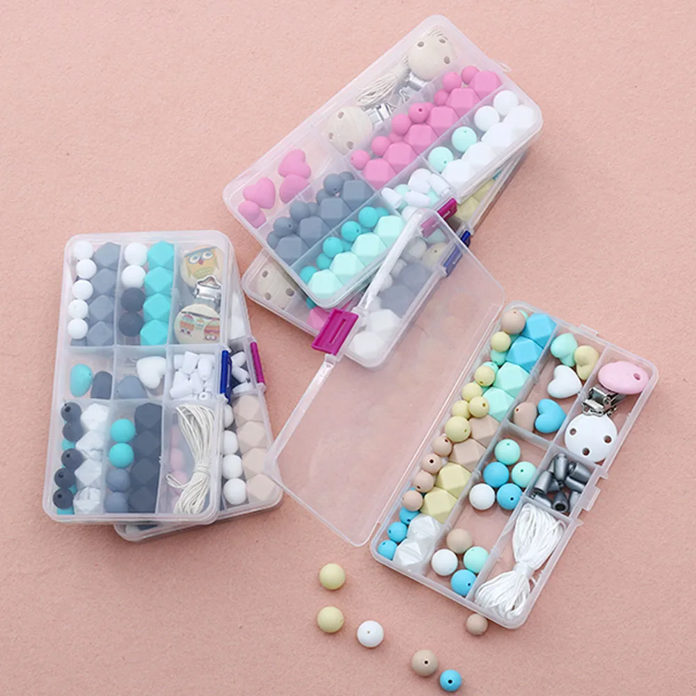 Buy 1 Box Baby Silicone Teether Silicone Beads DIY