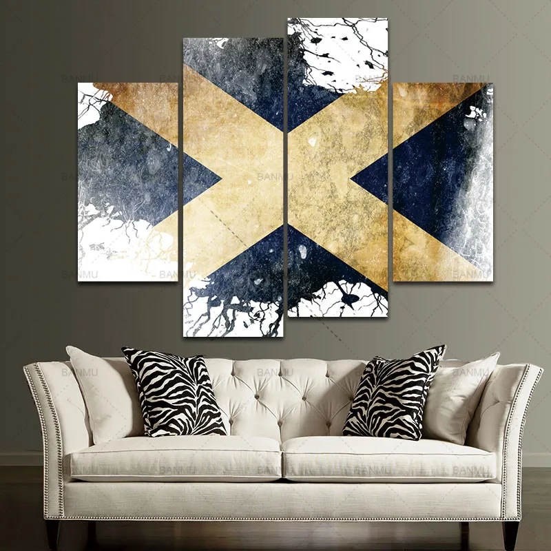 

BANMU Flag Of Scotland In White And Blue Wall Art Painting Pictures Print On Canvas Art The Picture For Home Modern Decoration