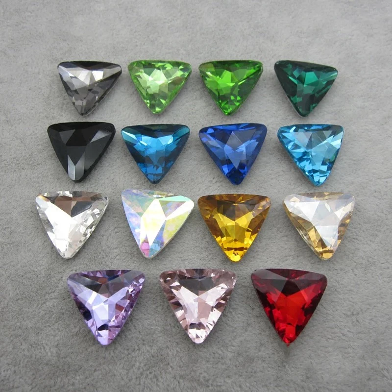 

6mm-18mm 50pcs Triangle shape crystal glass pointback loose rhinestones diy/nail art/Clothing accessories
