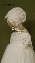 White Ivory Lace Baby Infant Christening Dress Baptism Gowns Girls Christening Gowns with Bonnet new arrival white ivory satin silk lace baby girl christening gowns newborn formal baptism robe long dress with bonnet