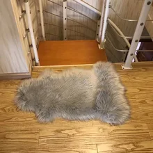 Длинный искусственный мех Подушка для стула, дивана ковровые покрытия коврик жизни Спальня украшения дома в сером цвете-Muzzi003