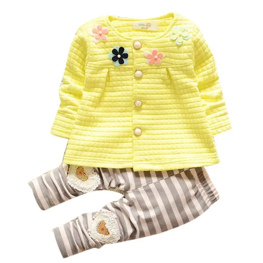 Children Clothing Baby kids Girls Warm Cotton Flower Long Sleeve ...