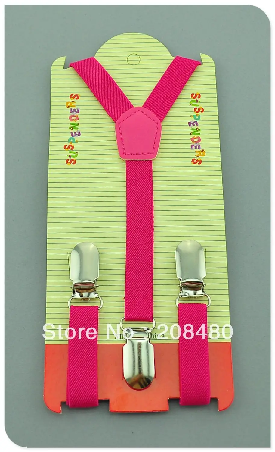 Free Shipping 1.5x65cm "Hot pink" Kids Suspenders Children/Boys/Girls