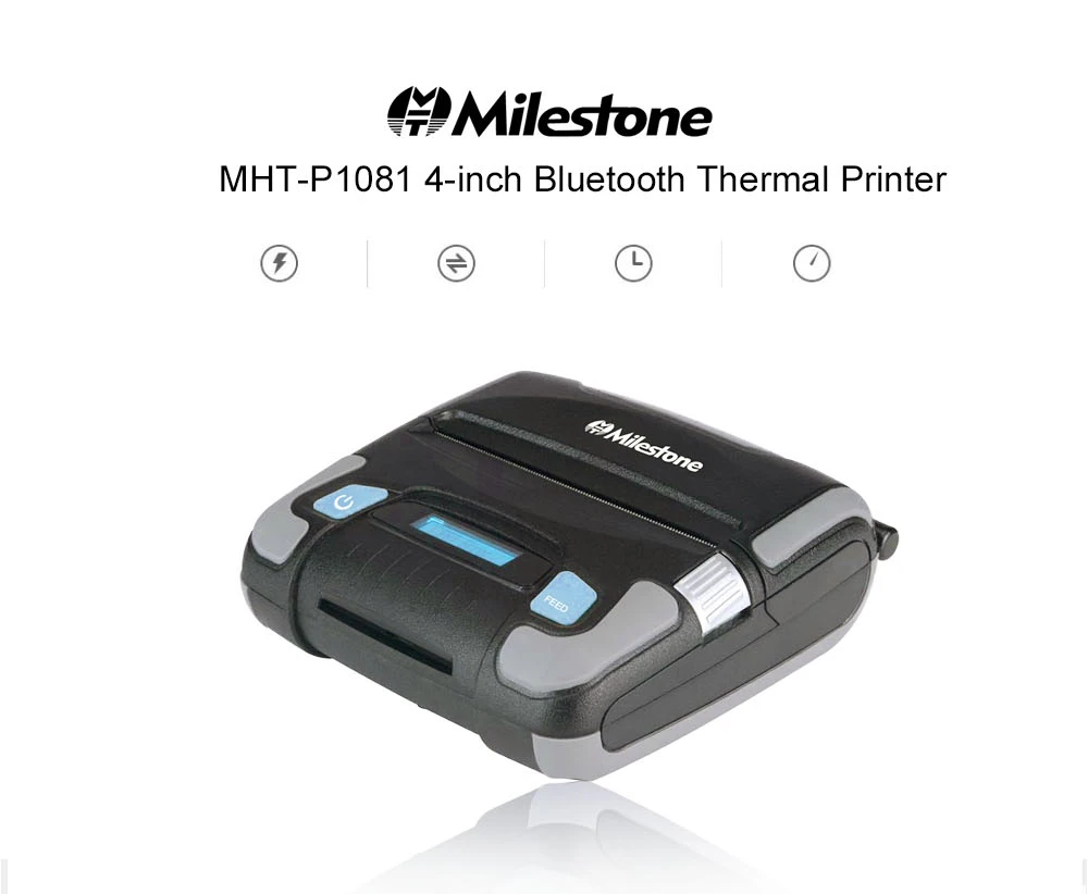 Milestone MHT-P1081 4-inch Thermal Receipt Printer 108mm Portable Blueooth Printer Support Android IOS Windows Free Shipping