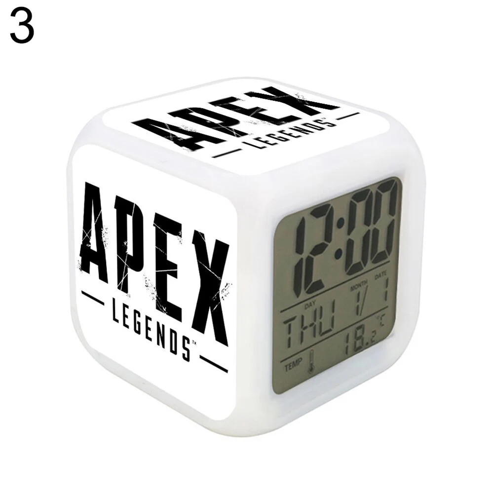 30# модные красочные кубические Отображение Даты Недели светодиодный светильник цифровые часы для Apex Legends подарок светодиодный часы - Цвет: 3