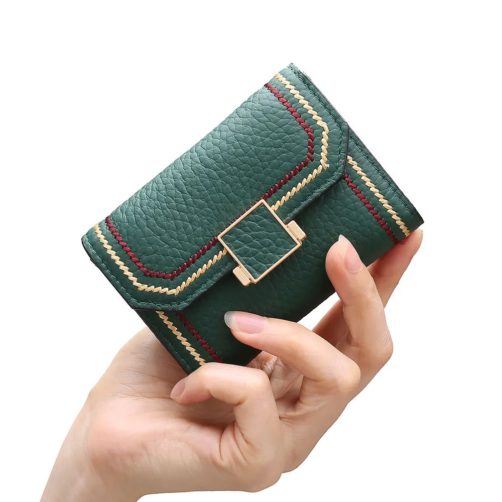 Luxury Brand Designer Card Holder Women Genuine Leather Small Wallet ID Credit Cards Case Leather Hasp Card Bag New INS Hot