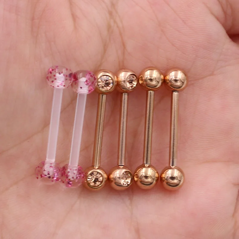 fake nipple piercing barbell stud