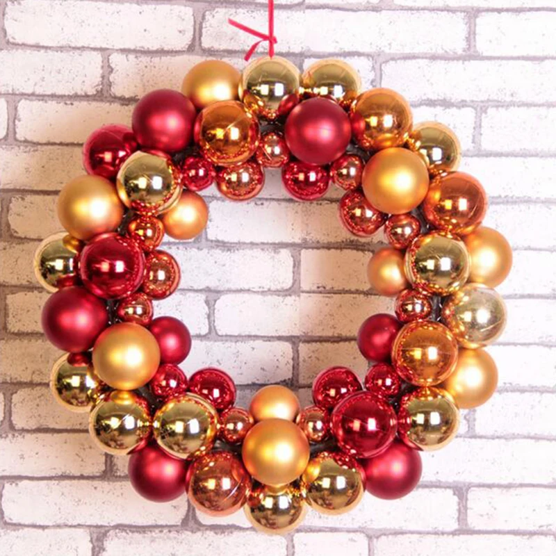 2017 Colored Xmas Balls Garland Wreath Showcase Wedding Decor Hanging