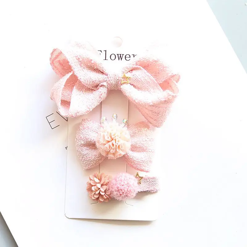 Бутик 12 комплектов ins модный симпатичный помпон Pom Tiaras Шпилька бант однотонный