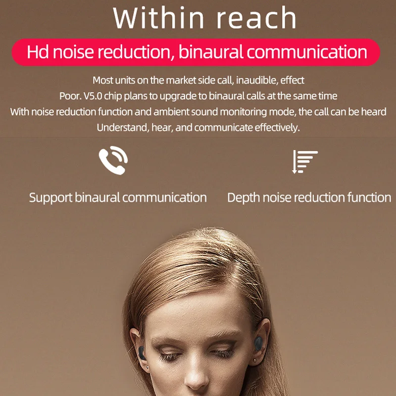True Bluetooth Earphone VS Redmi Airdots Wireless Handsfree Earphones 5.0 Headphones Sport Earbuds With Mic for Xiaomi Phone
