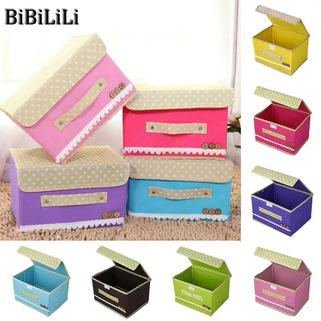 

Storage Racks And Basket Spinning Cloth Folding Cover Storage Box With Handle Storage Box Finishing Clothing Wholesale