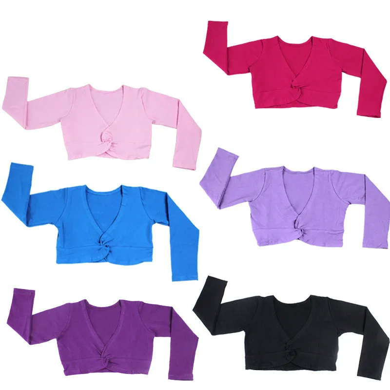 

New 2018 Girl Ballet Gymnastic Leotard Jacket Long Sleeved Dance Sweater Top Coat Kids Dance Clothing Jacket Wrap Ballet