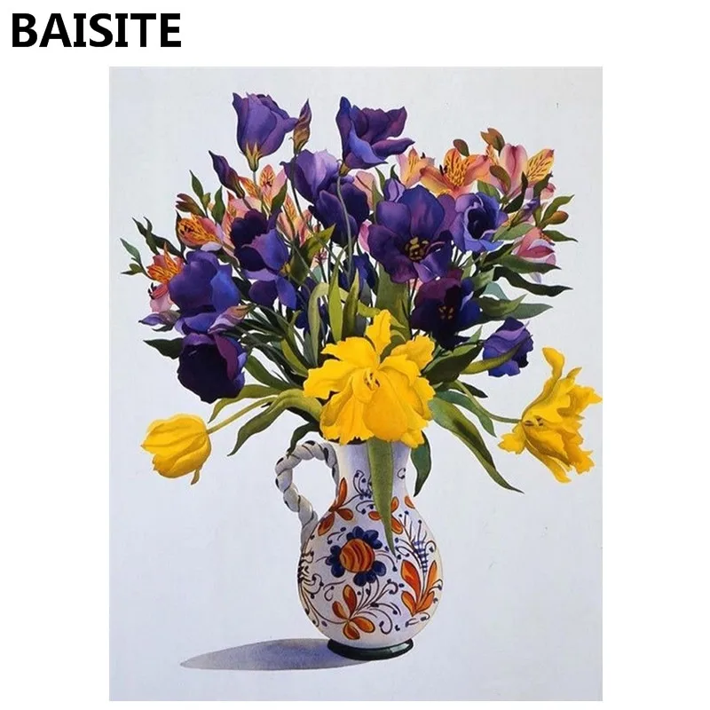 

BAISITE Frameless DIY Oil Painting Pictures By Numbers On Canvas Wall Pictures Wall Art For Living Room Home Decoration 981