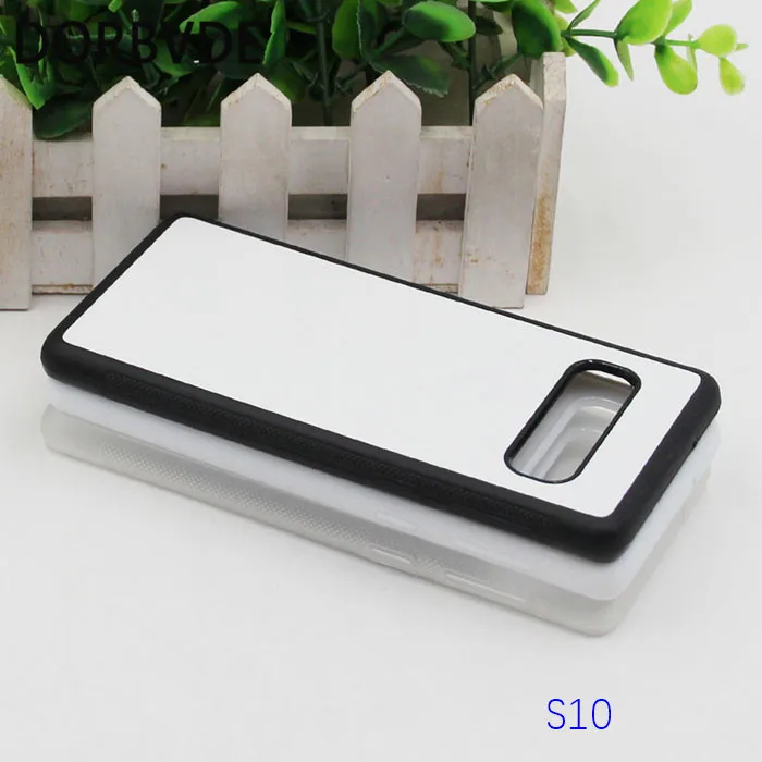 

2D Sublimation Rubber TPU+PC Blank Back Cover For for Samsung S10 lite S10 Plus with glue and plates 20pcs/lot