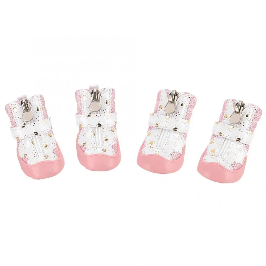 

4Pcs/Lot Pet Dog Shoes Puppy Non-Slip Breathable Mesh Outdoor Walking Boots Thick Warm For Dogs Puppy