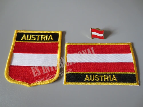 Нашивки с вышивкой и металлическим флагом Австрия|embroidery patch|patches patchesnational flag patches |