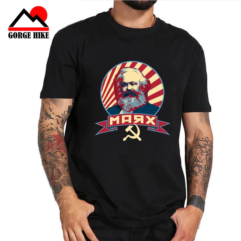 

Rrtro Fashion Men Print MARXISM COMMUNISM CCCP T-shirt ONeck Short Sleeve New Summer Style Casual Karl Marx Top Tee T Shirt Swag