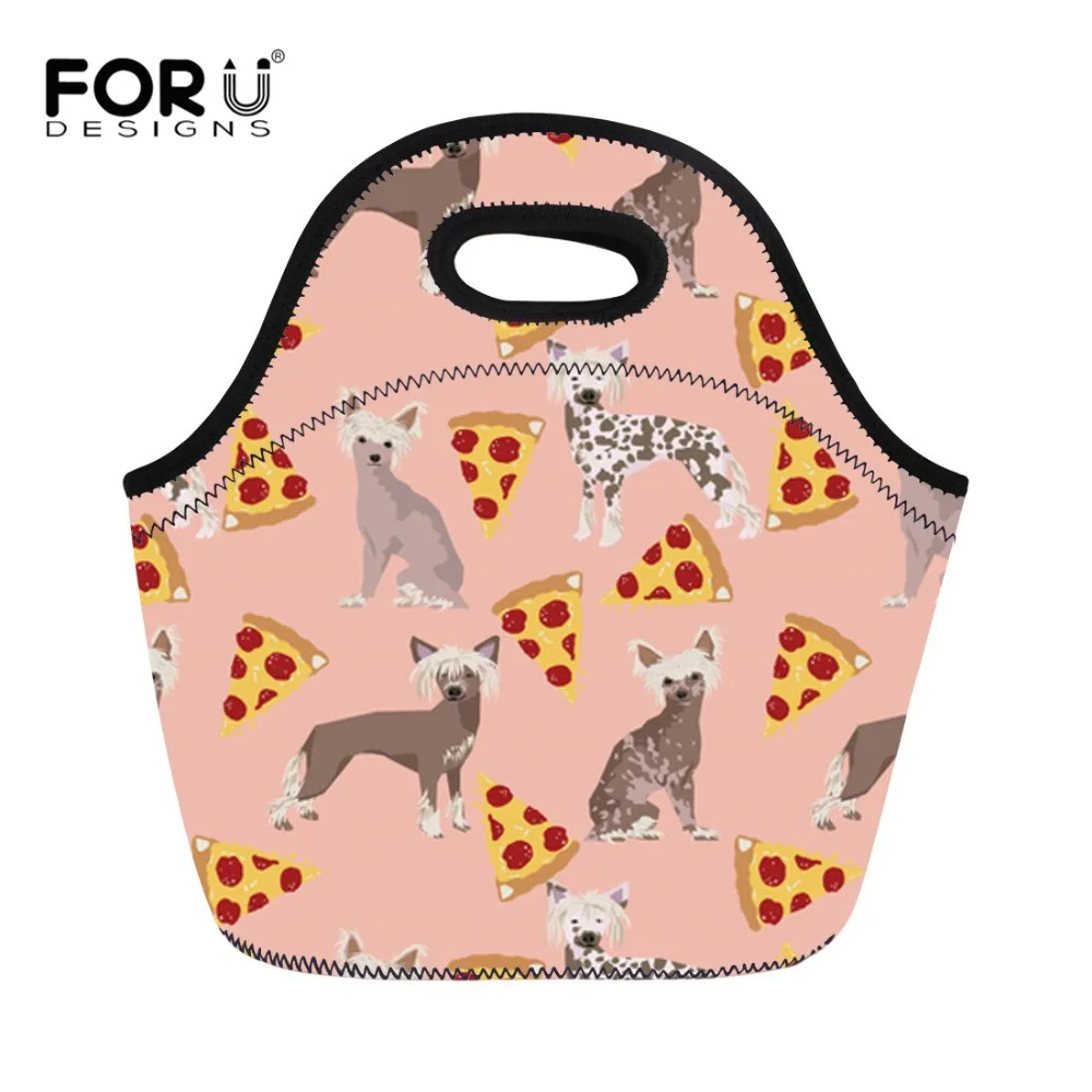 

FORUDESIGNS Thermal Cooler Lunch Bag for Women Chinese Crested Pattern Meal Bag Picnic Students Girls School Lunch Box Portable
