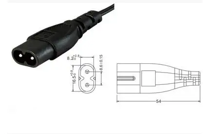 C7/C8 мощность "8" Рисунок адаптер конвертер кабель, Европейский IEC320 C7 мама к C8 штекер удлинитель, 5 м