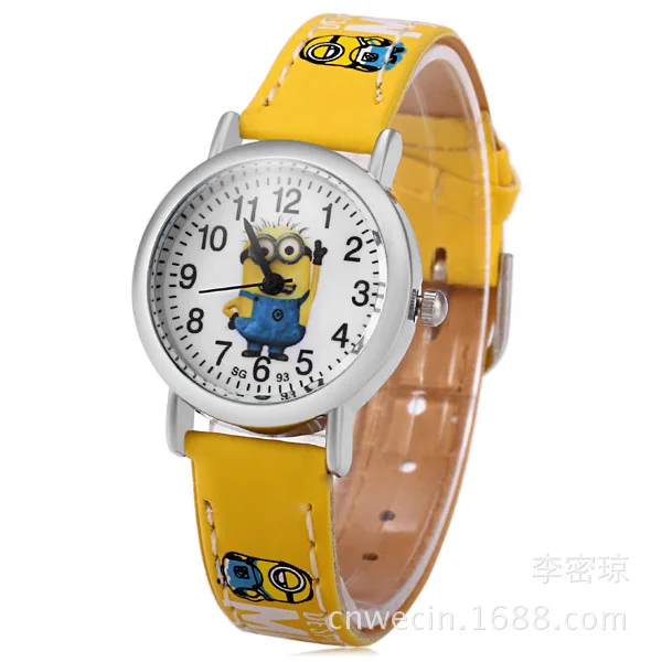 2015 new hot sell 3D Eye minion children Cartoon font b watch b font women men