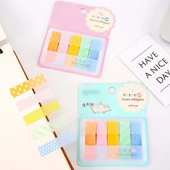 

Cute Kawaii Candy Colored Stick Markers Book Page Index Flag Sticky Notes Memo Pad Stickers Office School Supplies