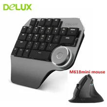ديلوكس T11 السلكية واحدة اليد لوحة المفاتيح المزدوج وضع M618 اللاسلكية ماوس كومبو مصمم تخصيص اختصارات لوحة المفاتيح للكمبيوتر ألعاب(China)