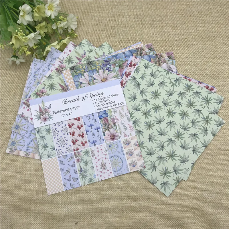 

6"X6"the spring patterned paper Scrapbooking paper pack handmade craft paper craft Background pad