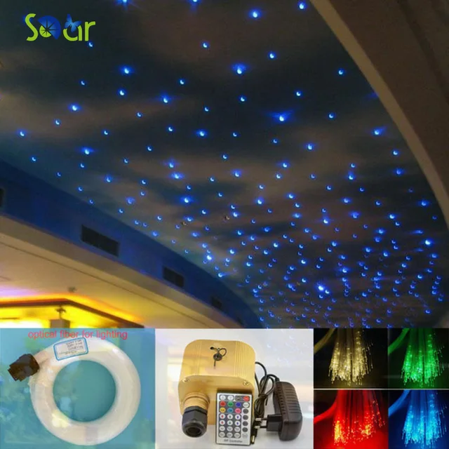 Dimbare 16 W RGBW Twinkle LED Glasvezel Ster Plafond Verlichting Kit ... Dimbare 16 W RGBW Twinkle LED Glasvezel Ster Plafond Verlichting Kit ...