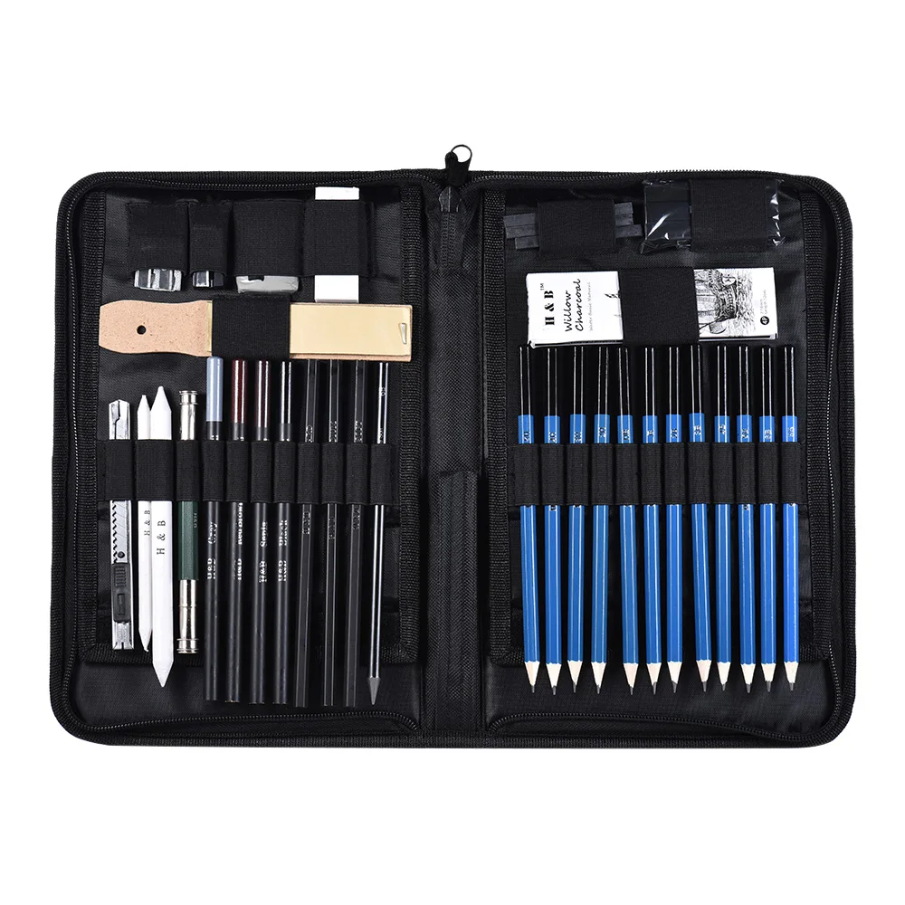 40 Pcs Pensil Set Alat Tulis Set Pensil Sketsa Gambar Pensil