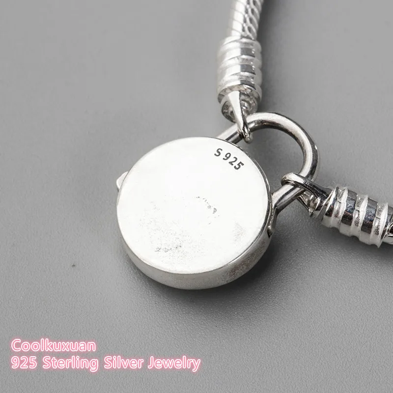 Новинка весны S925 Moments из серебра серебряный браслет с замком с фирменными цепи змейки браслет, бренд подвеска с логотипом