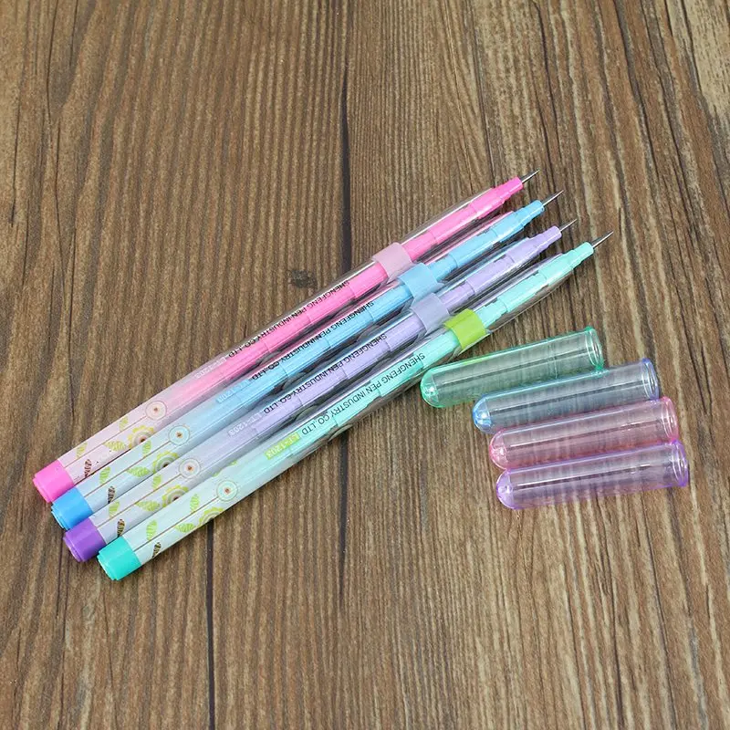 Kicute 4pcs/set Candy Color Swap Pencils Building Block Non Sharpening